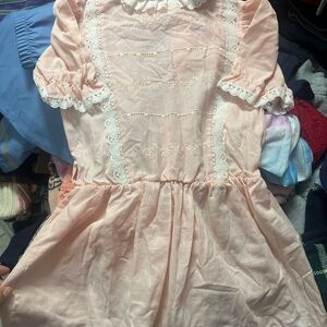 Charming Pink Lace vintage Kids Formal Dress